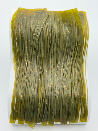 8801-282 – Standard Silicone Skirt Material – Watermelon/Gold & Red Flake