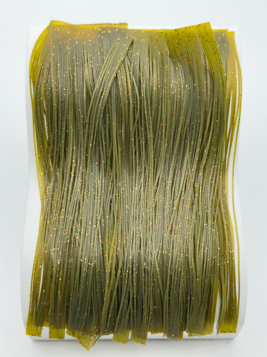 8801-282 – Standard Silicone Skirt Material – Watermelon/Gold & Red Flake