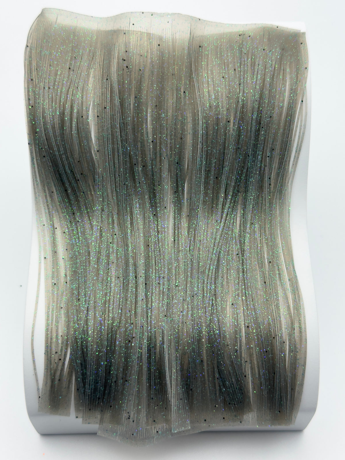 8801-163 – Standard Silicone Skirt Material – Gray/Green & Black Flake