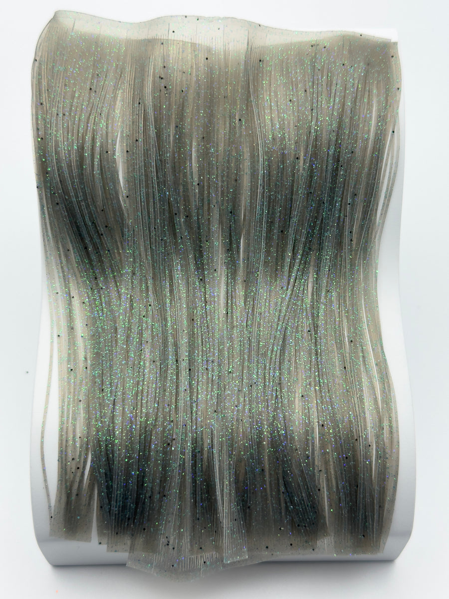 8801-163 – Standard Silicone Skirt Material – Gray/Green & Black Flake