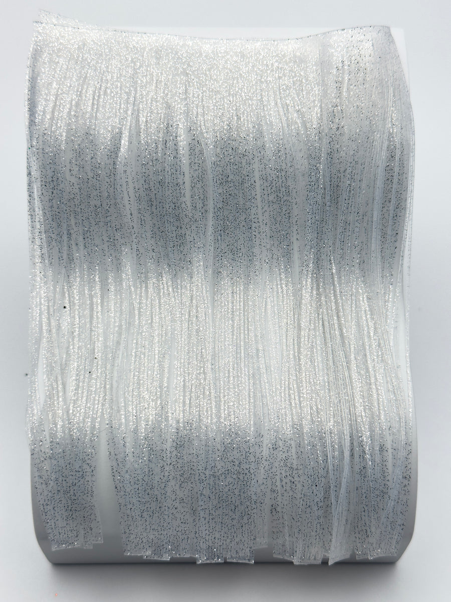 8801-048 – Standard Silicone Skirt Material – Clear/Silver Flake