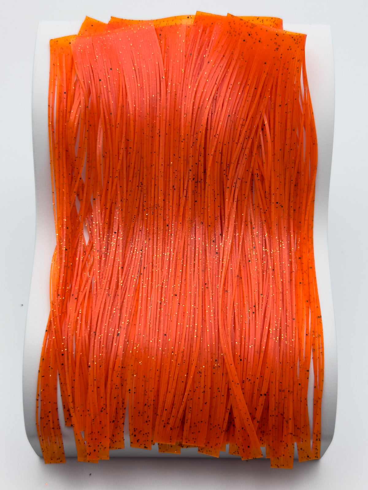 8801-167 – Standard Silicone Skirt Material – Hot Orange/Brown & Black Flake