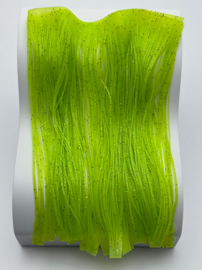 8801-182 – Standard Silicone Skirt Material – Lime/Black & Green Flake
