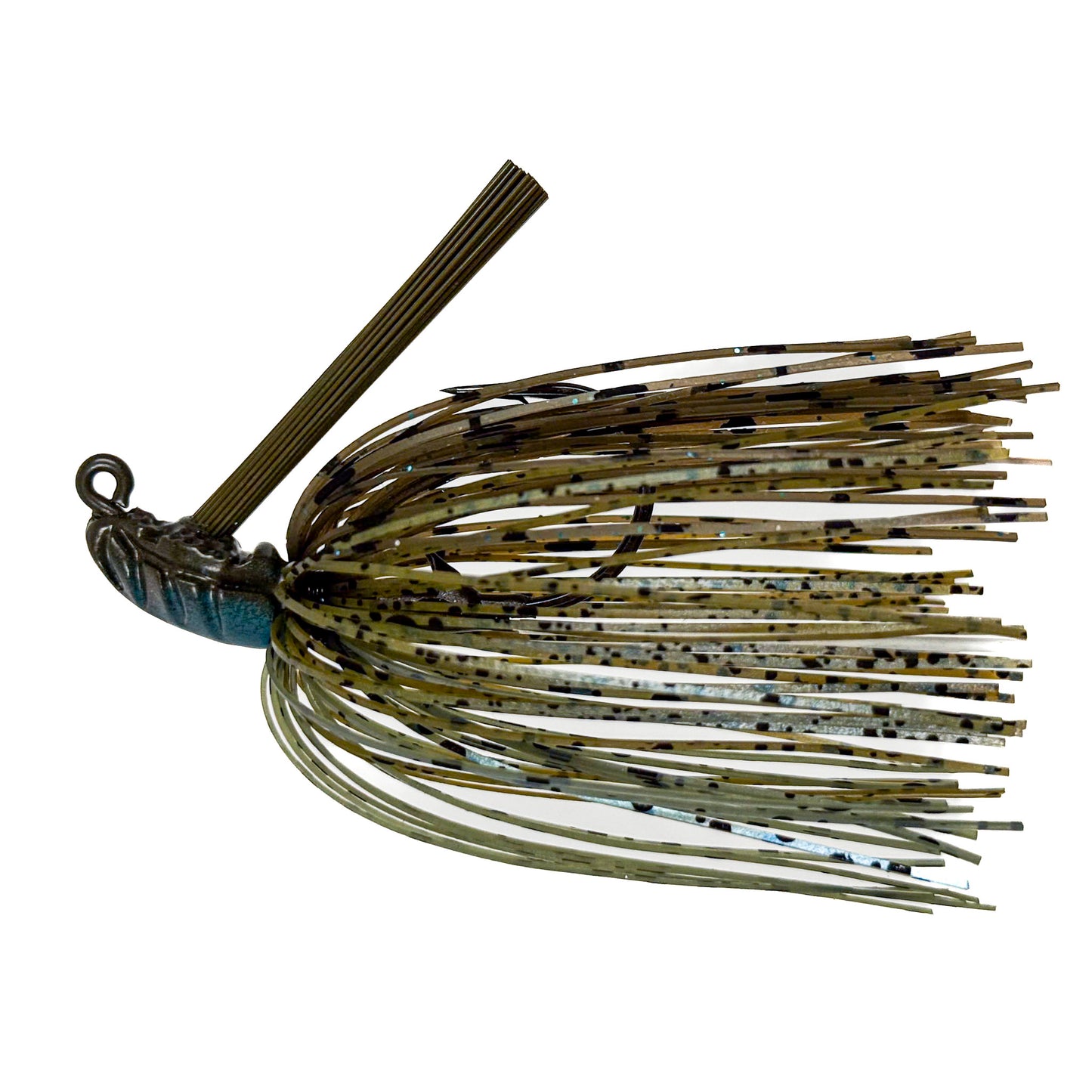 Fishing lure with a detailed pattern on a white background