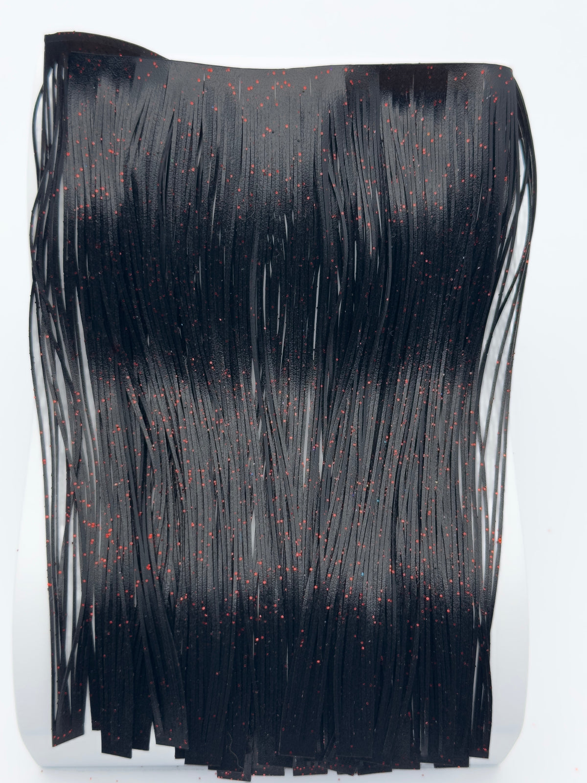 8801-065 – Standard Silicone Skirt Material – Black/Red Flake
