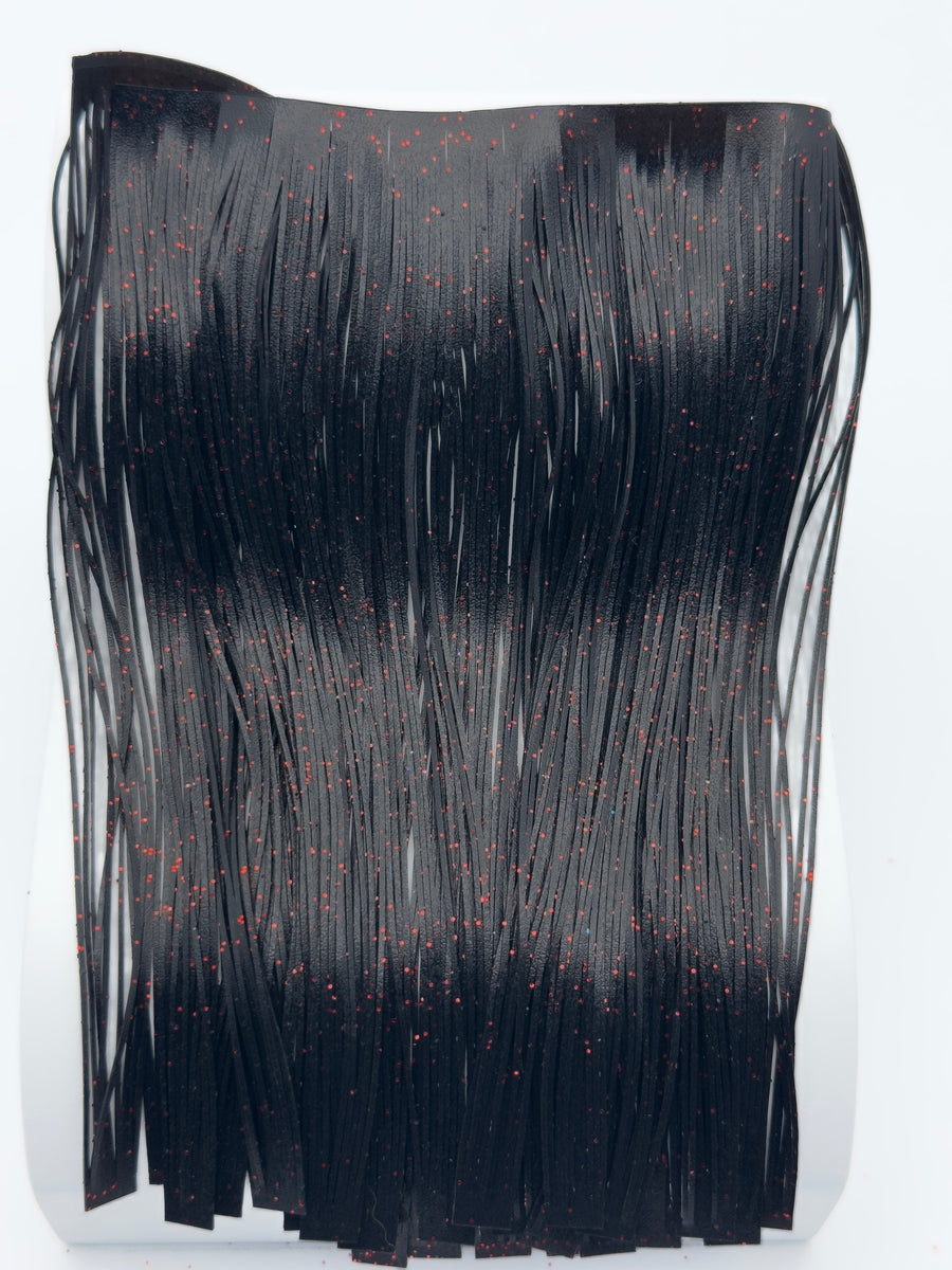 8801-065 – Standard Silicone Skirt Material – Black/Red Flake