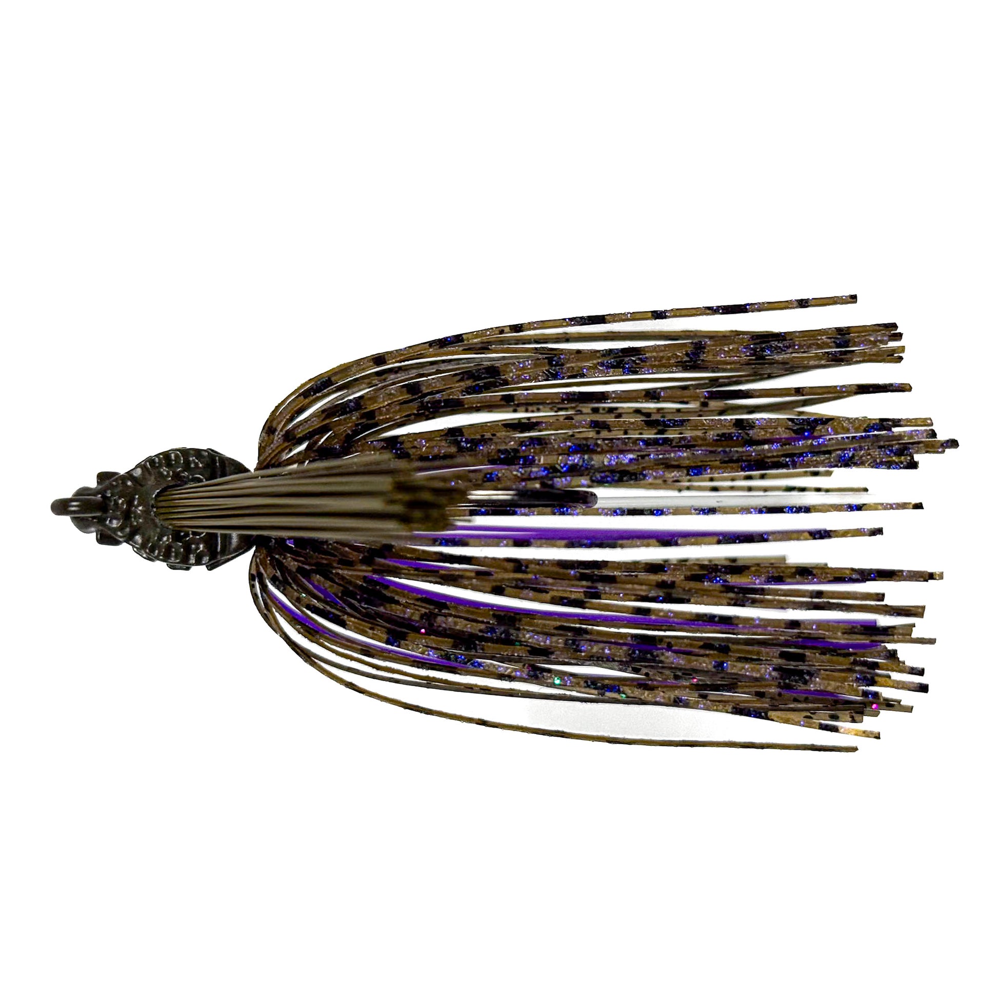 Fishing lure with multicolored blades on a white background