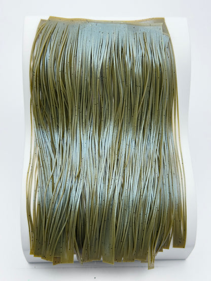 8801-234 – Standard Silicone Skirt Material – Green Pumpkin/Blue Interf & Black Flake