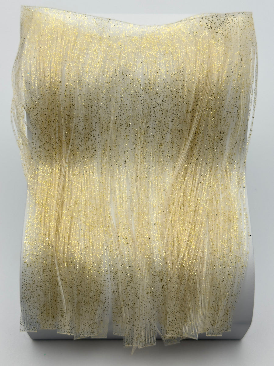 8801-049 – Standard Silicone Skirt Material – Clear/Gold Flake