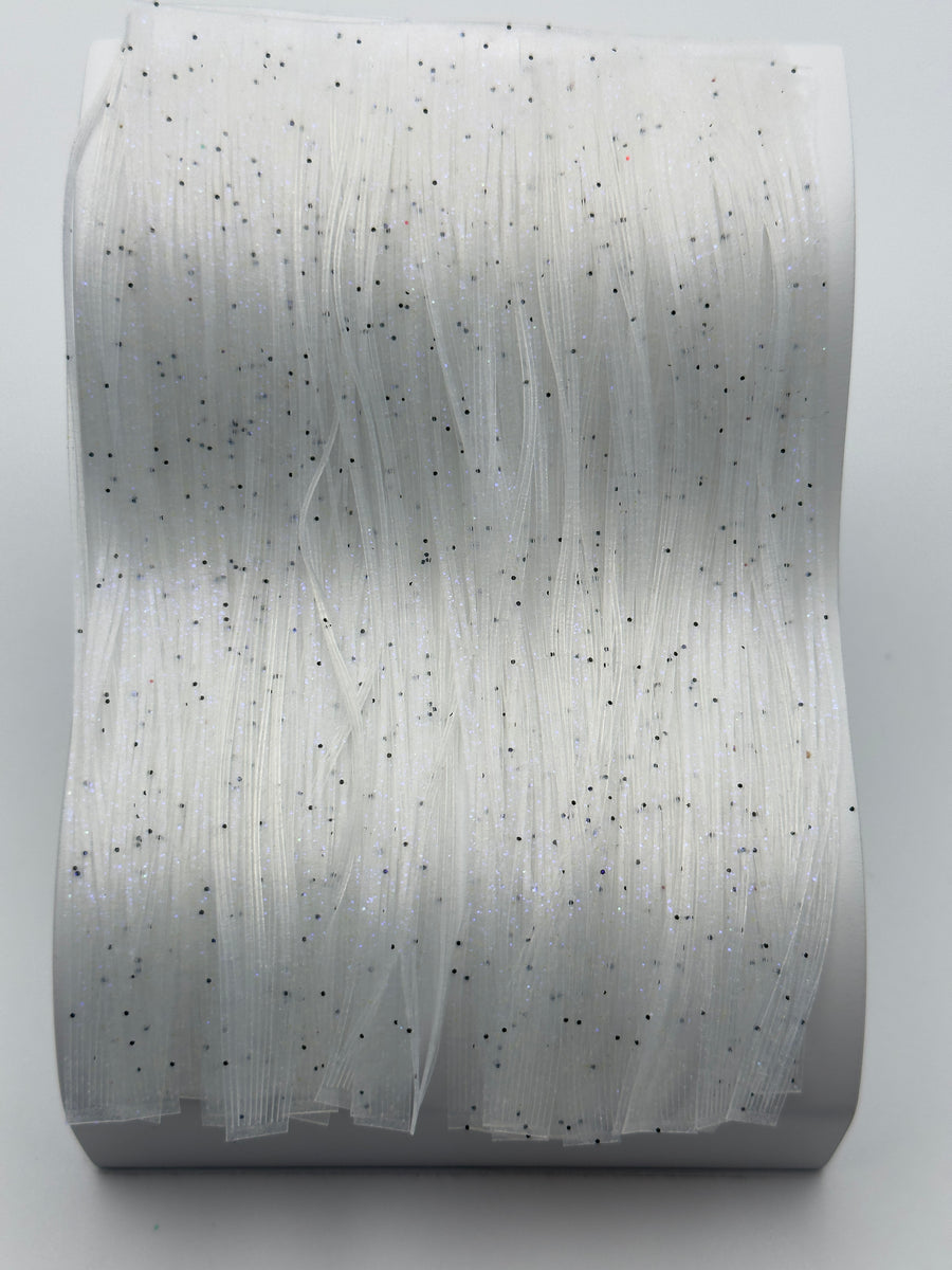 8801-057 – Standard Silicone Skirt Material – Clear/Purple Pepper
